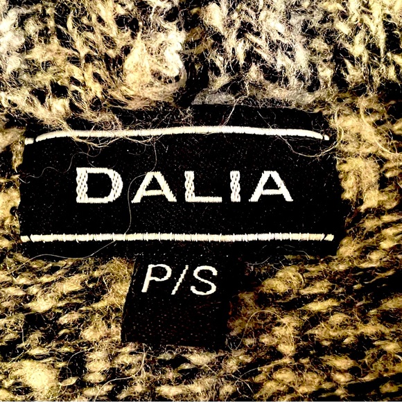 Dalia Cardigan Sweater Marbled Black & White Belted Button Size S - Picture 3 of 3